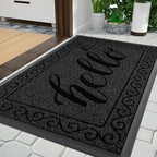 Yimobra Welcome Mats for Front Door 36x24, Heavy Duty Waterproof Outdoor Door Mat Outside Entrance, Non-Slip Low Profile Indoor Entryway Mat for Garage Patio, Black by Yimobra