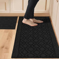 COSY HOMEER 48x20Inch/30X20Inch Kitchen Rug Mats,Black by COSYHOMEER
