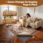Veken Non Slip Cushioned Rug Pad Gripper, Felt and Silicone Backing, 5 x 8 Ft, 1/8 inch Thick Carpet Liner Protector Mat for Area Rugs and Hardwood Floors, with Over 99 Pcs Anti-Slip Strips Pattern - Image 2