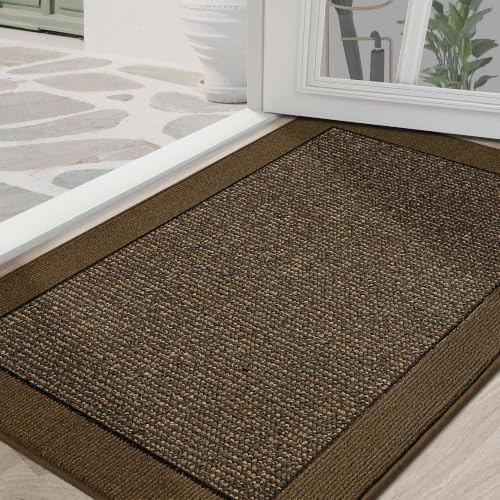 BEQHAUSE Indoor Door Mat 36" x 60", Dirt Trapper Door Mats, Brown by BEQHAUSE