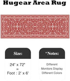 HUGEAR 2x6 Christmas Red Floral Washable Runner Rug for Hallway - Image 2