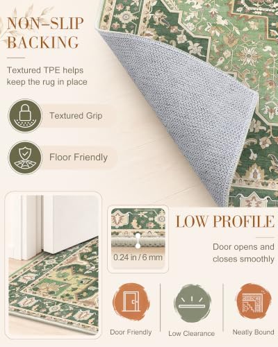OLANLY 4x6 Washable Area Rugs, Soft Non Slip Carpet for Bedroom Living Room - Image 7
