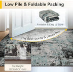RELEANY Washable 7'x9' Abstract Area Rug for Living Room Teal Black - Image 7