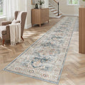 Madane Washable Runner Rugs 2x12 Long for Hallway Kitchen Soft, Navy by Madane