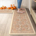 Collive Fall Kitchen Rugs Non Slip Washable Sink Mat 17.3"x47"+17.3"x29" by Collive
