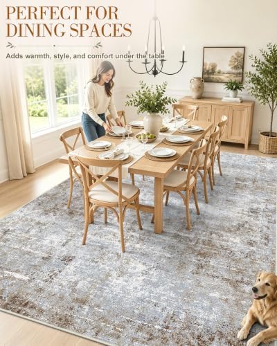 OLANLY 8x10 Washable Area Rug, Soft Non Slip Carpet for Bedroom Living Room - Image 4