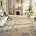 Ompaa Living Room Rug 8x10 Beige Area Rugs Machine Washable Abstract Boho Large Carpet Non-Slip Non-Shedding Faux Wool Indoor Vintage Rug for Bedroom, Classroom, Dining Room, Kids Playroom by OmpaaHomeDecor