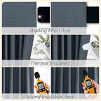 Guken Extra Long 100% Blackout Linen Curtains 102 Inches Vintage Blue - Image 5
