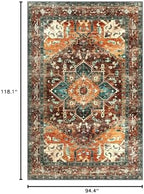 Yamaziot 8x10 Large Area Rug, Non-Slip Washable Boho Living Room Rug - Image 2