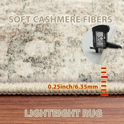8x10 Area Rugs for Living Room Washable Bedroom Dining Room Beige Brown - Image 6