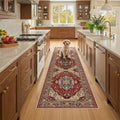 RELEANY Washable Area Rug, Runner 2'x7', Red/Blue by RELEANY