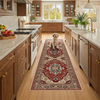 RELEANY Washable Area Rug, Runner 3'x10', Red/Blue - Image 3