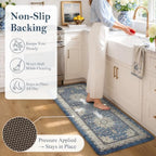 Collive Kitchen Mats Cushioned Anti Fatigue Blue Kitchen Rug Set, 24''x59'' - Image 3