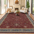 Hazo Haus Oriental 9x12 Soft Rugs for Living Room - Dark Red Rugs for Bedroom Aesthetic, Dining Room Under Kitchen Table, Washable Soft Non Slip Large Area Vintage Décor by HazoHaus