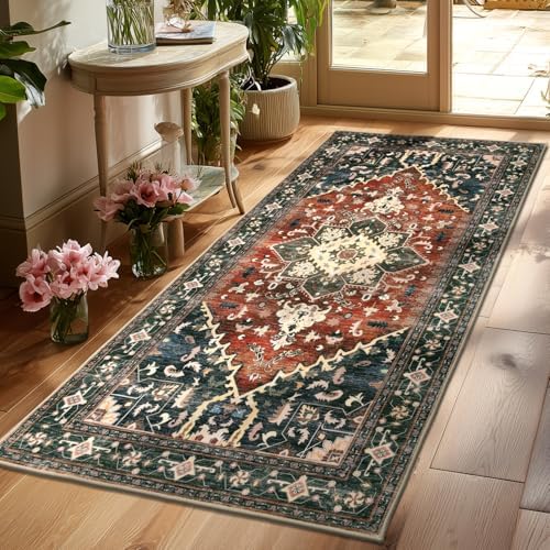 Yamaziot Washable Runner Rug, 3x6 Non-Slip Boho Vintage Hallway Kitchen Rug by Yamaziot