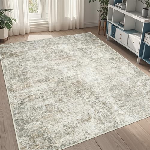 5x8 Area Rugs for Living Room Washable Bedroom Dining Room Beige Brown by Aelenmu