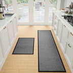SUMLANS Kitchen Mats Set of 2 PCS for Floor, Washable Non Slip Rugs, Black by SUMLANS