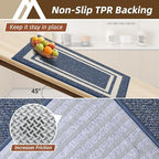 COSY HOMEER Kitchen Rugs Sets of 2 Non-Slip Washable,20"x30"+20"x48" - Image 3