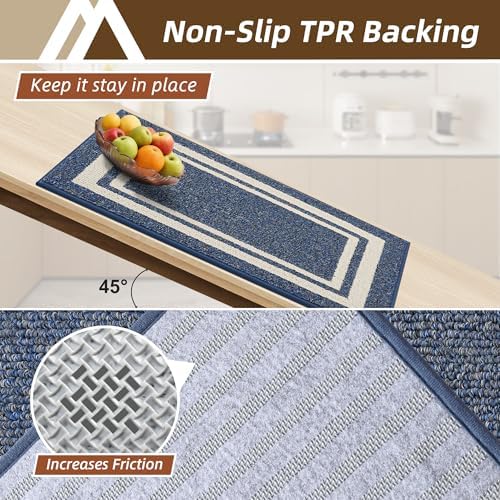 COSY HOMEER Kitchen Rugs Sets of 2 Non-Slip Washable,24"x35"+24"x60" - Image 3