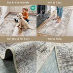 Kitchen Mats for Floor 3 Piece Set,Non-Slip Washable Kitchen Mats for Hardwood Floor, Boho Farmhouse Runner Rug for Sink,Entryway & Hallway & Bathroom (Brown Grey Beige, 2x3+2x4+2x5) - Image 4