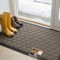 GORILLA GRIP WeatherMAX Door Mat, Indoor Outdoor, 58x34, Beige Quatrefoil by GorillaGrip