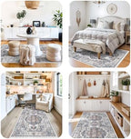 4x10 Washable Hallway Runner Rug: Oriental Living Room Entry Extra Wide Area Rug Ultra Soft Non Slip Runners for Kitchen Dining Room Stain Resistant Low Pile Floor Mat for Bathroom Bedroom(Brick,4x10) - Image 4