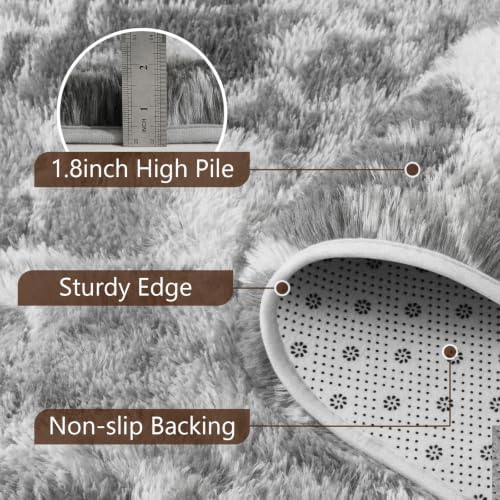 Noahas 6x9 Large Grey Fluffy Soft Area Rug Non-Slip for Living Room Bedroom - Image 6
