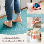 Arenarug Upgrade Scalloped Kitchen Mats for Floor 2PC, Blue Kitchen Rugs - Image 3