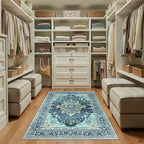 RELEANY Washable Area Rug, 3'x5', Teal - Image 4