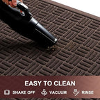 Mibao Front Door Mat Outside Entrance, 47" x 32", Heavy Duty Welcome Mat, Stain and Fade Resistant, Dirt Trapper Doormat, Super Absorbent Indoor Outdoor Entryway Mat with Non-Slip Backing, Coffee - Image 3