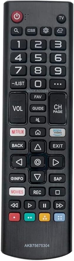 LG AKB75675304 Replace Smart TV Remote Applicable 55UM6900PUA 65UM6900PUA 43UM7100PUA 49UM7100PUA 55UM7200PUA 43UM7300PUA 43UM7310PUA 49UM7300PUA 50UM7310PUA 70UM7370PUA 50UM7400PUA 82UM7570PUB