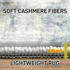 4x6 Area Rugs for Living Room: Washable Abstract Blue Multi Bedroom Carpet - Image 6