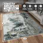 4x6 Area Rugs for Living Room Washable Bedroom Dining Room Black Gold - Image 2
