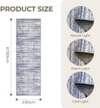 2x6 Runner Rug Non Slip,Washable Hallway Runner Rug,Blue - Image 2