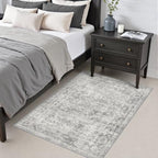 Area Rug Living Room: 3x5 Modern Washable Soft Carpet Black Grey - Image 4
