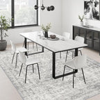 10x12 Area Rug Living Room: Modern Washable Soft Carpet Black Grey - Image 4