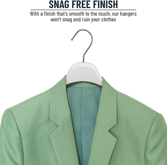 All Hung Up Hangers Plastic Coat Hangers, Clothes Hangers (White, 100pk)