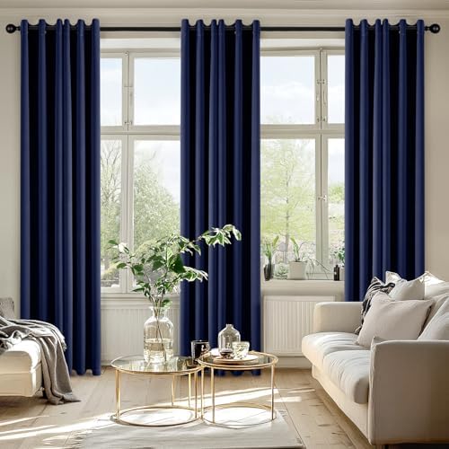 MIULEE Blackout Curtains for Bedroom 2 Panels 40 x 86 Inch Long Navy Blue - Image 6