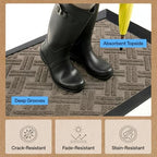 GORILLA GRIP WeatherMAX Door Mat, Indoor Outdoor, 72x24, Beige Basket Weave - Image 5