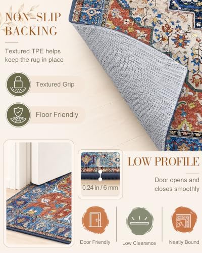 OLANLY 4x6 Washable Area Rugs, Soft Non Slip Carpet for Bedroom Living Room - Image 7