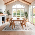 Hazo Haus Beige Farmhouse Washable 7x10 Area Rugs for Living Room, Bedroom, Dining Room Table, Vintage Floral Décor, Non-Slip Stain & Fade Resistant (7x10 Beige/Latte) - Image 3