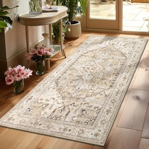 Yamaziot Washable Runner Rug, 3x6 Non-Slip Boho Vintage Hallway Kitchen Rug by Yamaziot