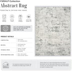 5x8 Area Rug Living Room: Modern Washable Indoor Soft Carpet Gray - Image 2