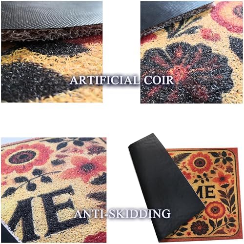 Outdoor Rug Door Mat, Welcome Mat Outdoor, Non-Slip Door Mat Outside Entrance, Stylish Welcome Mat, Entryway Rug, 19'x31' (16.WelcomeFlower) - Image 4
