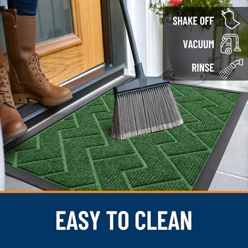 OLANLY Front Door Mat Outside 29.5x17, All-Season Absorbent Rubber Doormat - Image 6