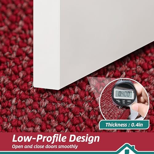 BEQHAUSE Dirt Trapper Door Mat 24" x 36", Non-Slip Washable Doormats, Red - Image 4