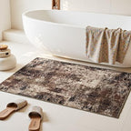 Entrance Rugs Indoor 2x3 Brown Entry Rug Washable Abstract Coffee Small Area Rug Non-Slip Low Pile Throw Rugs for Entryway, Kitchen Floor, Front Door Indoor Door Mat, Bathroom, Bedroom Bedside - Image 4