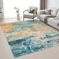 Area Rug Living Room: 5x5 Modern Washable Soft Carpet Rosy Haze by FXRHLP