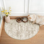 2x3 Half Circle Rug, Small Washable Entryway Rug,Brown - Image 3