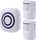 Motion Sensor Alarm - Seanme Wireless Driveway Alarm 100m Long Distance Signal Transmission, Home Security Alarm System Motion Sensor Doorbell with 38 Chime Tunes (1 reciver and 2 Sensor)